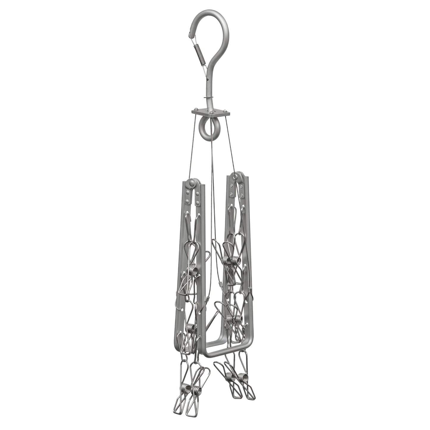 Premium Folding Aluminium Clothes Hanger with 12 Marine Grade Stainless Steel Pegs