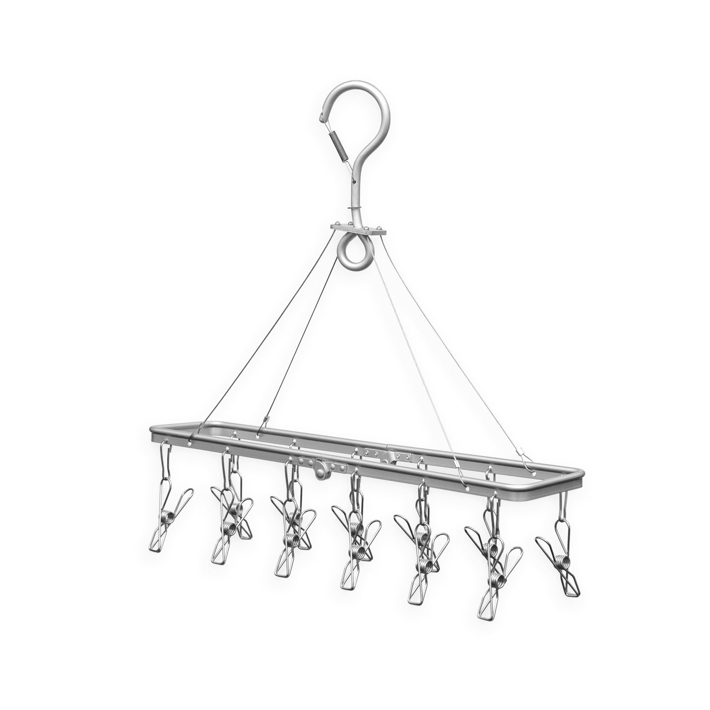 Premium Folding Aluminium Clothes Hanger with 12 Marine Grade Stainless Steel Pegs